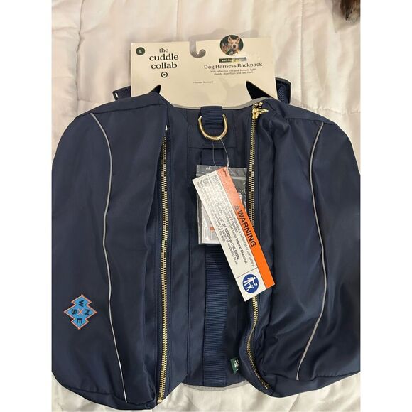 NEW Dog Backpack Harness Dark Blue The Cuddle Collab L up to 90lbs - Picture 4 of 6